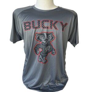 Knights Apparel Wisconsin Bucky Tshirt Mens Large Red Gray